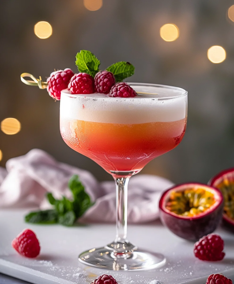 Erfrischender Himbeer-Passionsfrucht Sour mit Tequila-Aroma