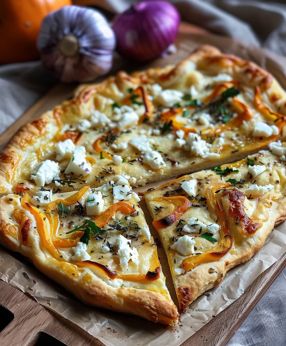 Kürbis Flammkuchen mit Feta: Dein schnelles Minuten Rezept