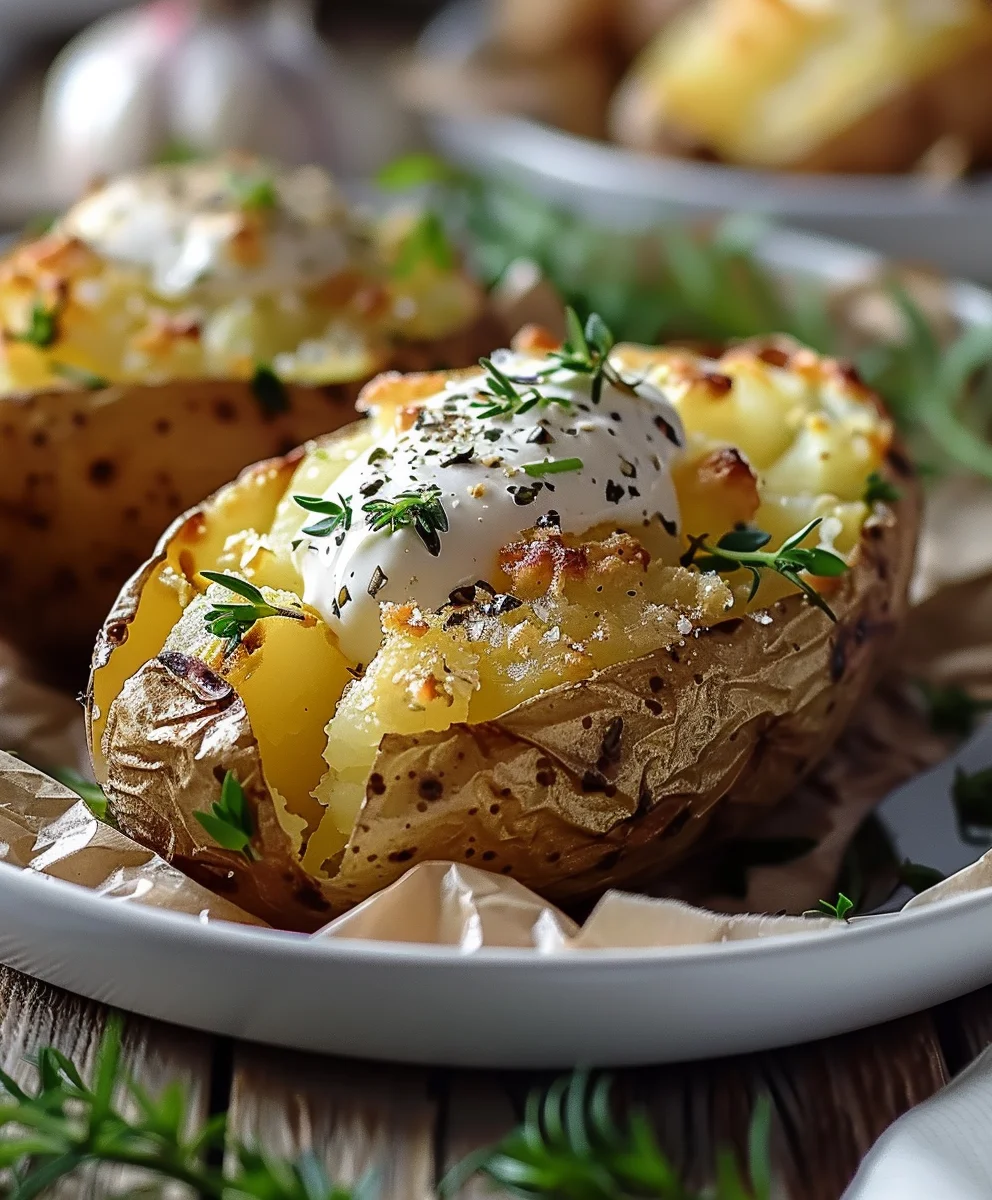 Perfekte Airfryer Ofenkartoffel: Außen knusprig, innen zart
