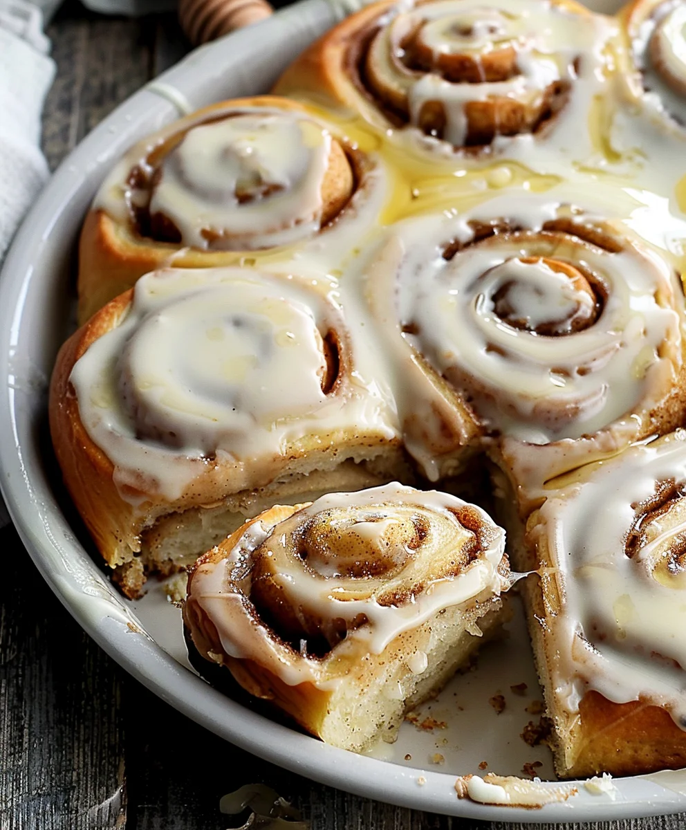 Apfelzimtschnecken mit cremigem Butter-Honigfrosting