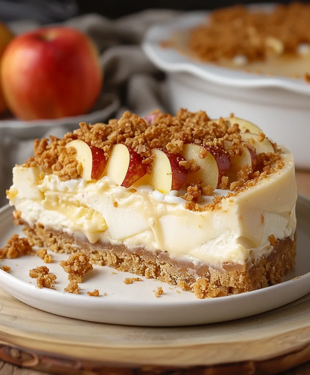 No Bake Apfel Crumble Käsekuchen