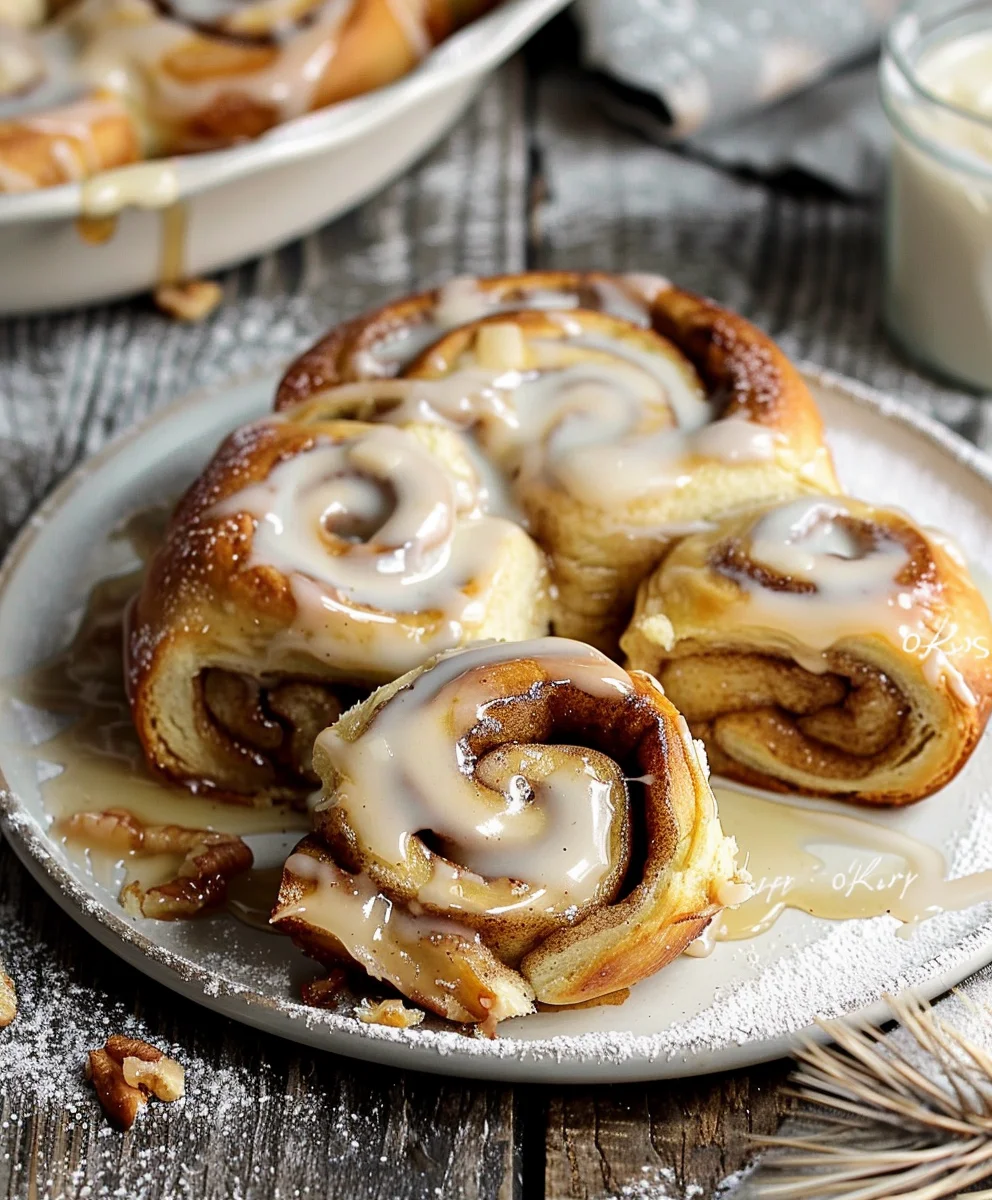 Apfelzimtschnecken mit cremigem Butter-Honigfrosting