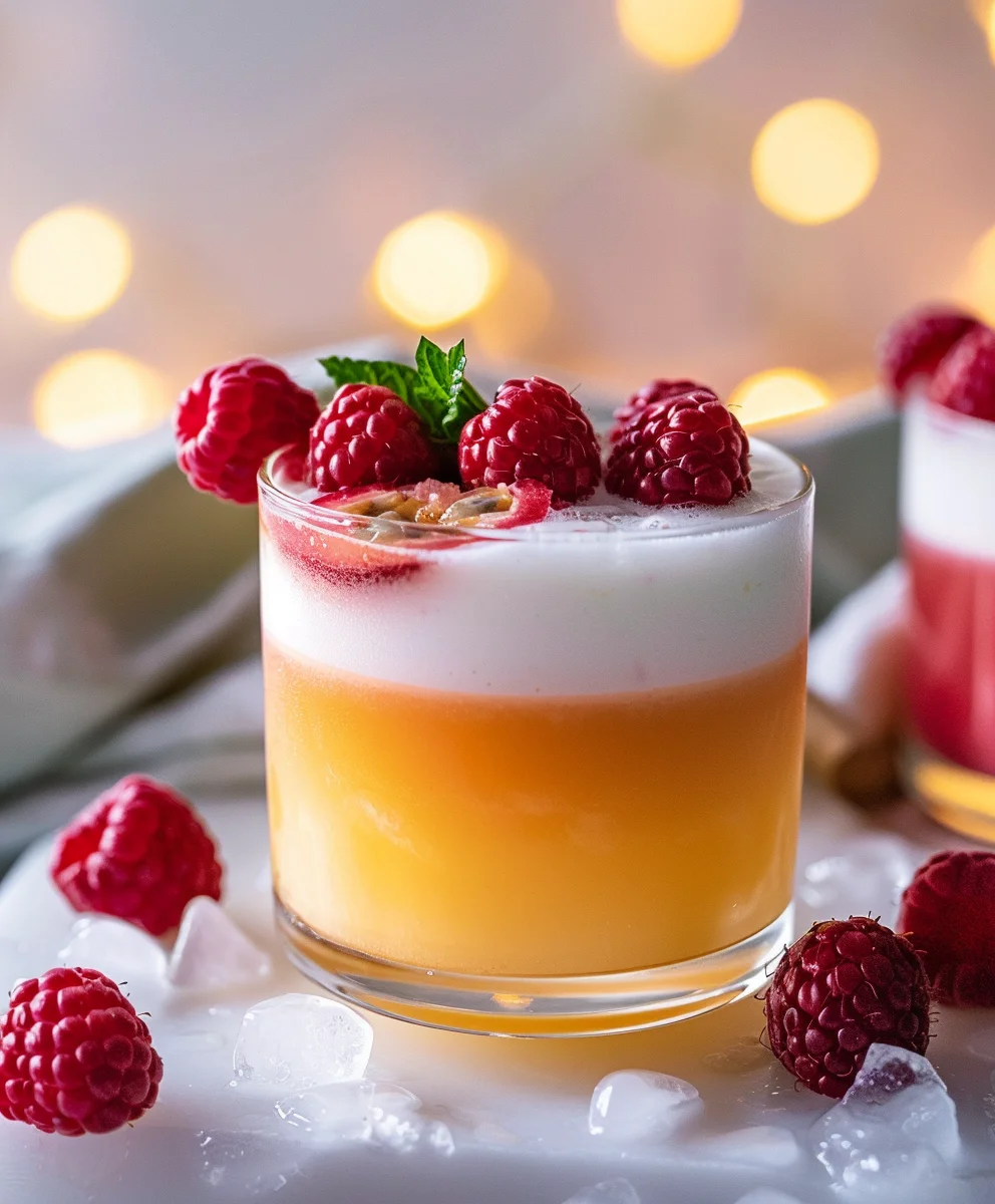 Erfrischender Himbeer-Passionsfrucht Sour mit Tequila-Aroma
