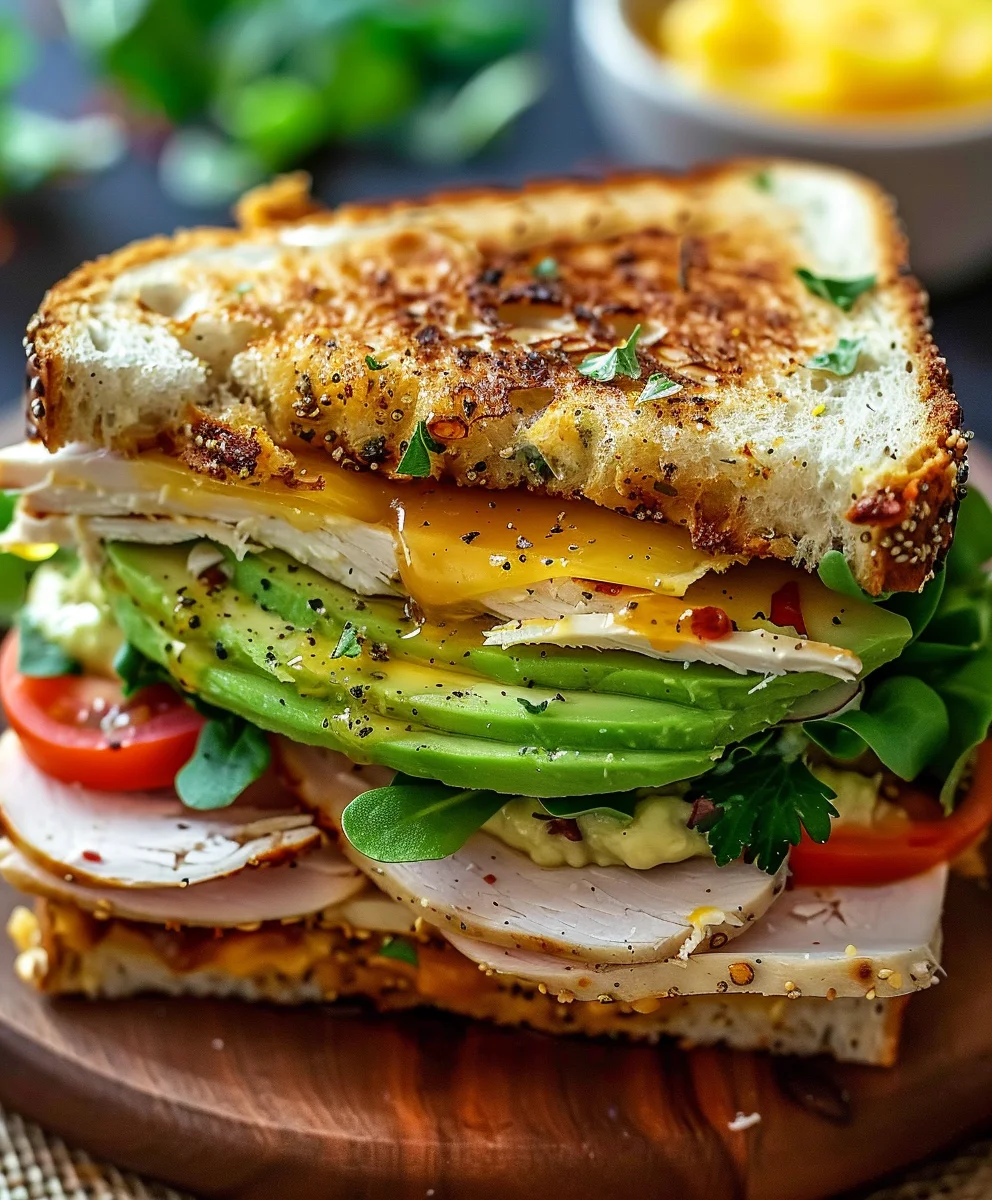 Honig-Senf Puten-Avocado Sandwich