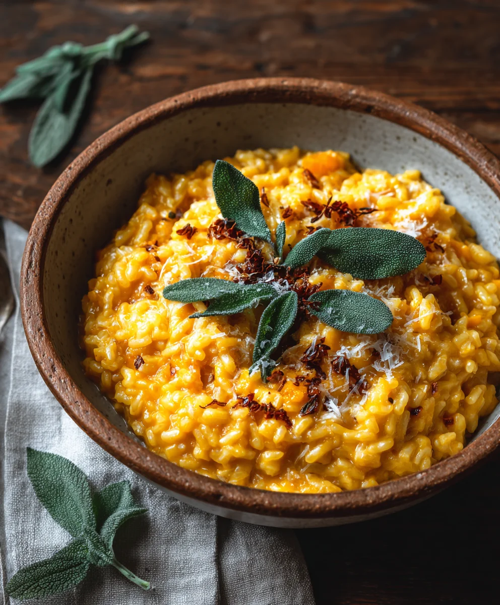 Butternut Kürbis Risotto mit Salbei: Herbstlicher Genuss pur!