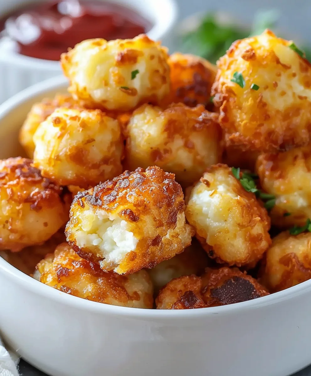 Schnelle 2-Zutaten Hüttenkäse-Tots im Air Fryer Snack