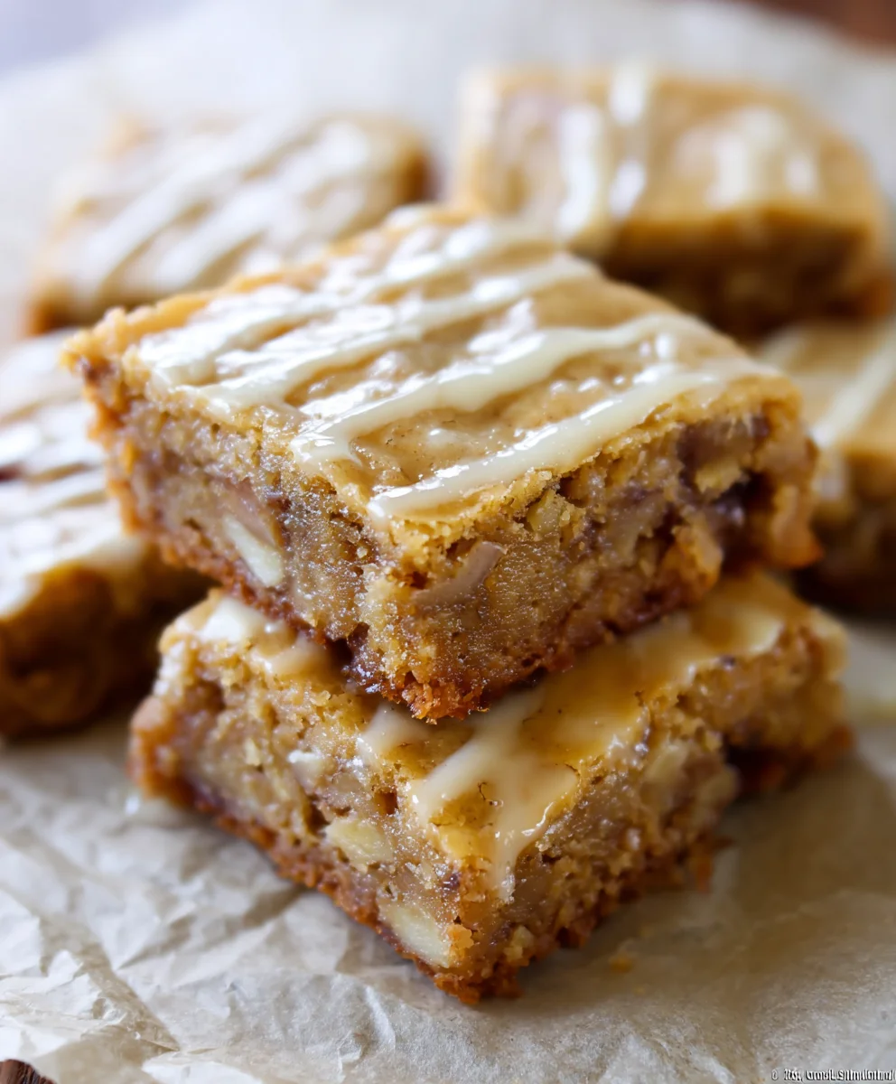 Sweet Maple Glazed Apple Blondies - Irresistible Dessert!