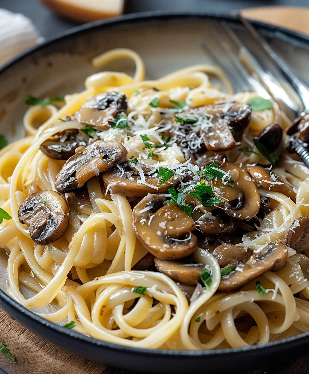 Cremige Karamellisierte Lauch-Pilz-Gruyère-Pasta Rezept