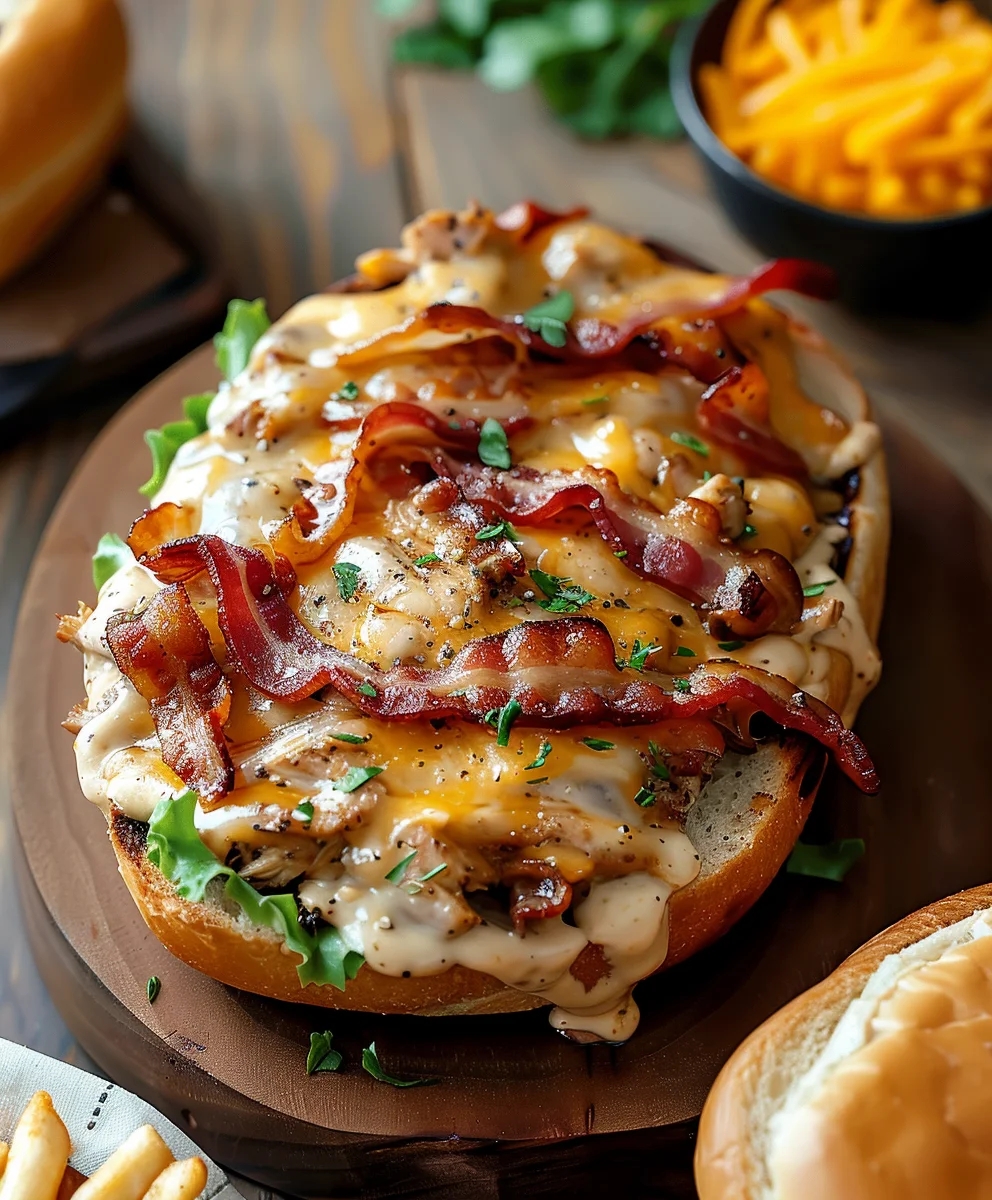 Cheesy Chicken Beef Bacon Ranch Sandwich: Einfach unwiderstehlich!