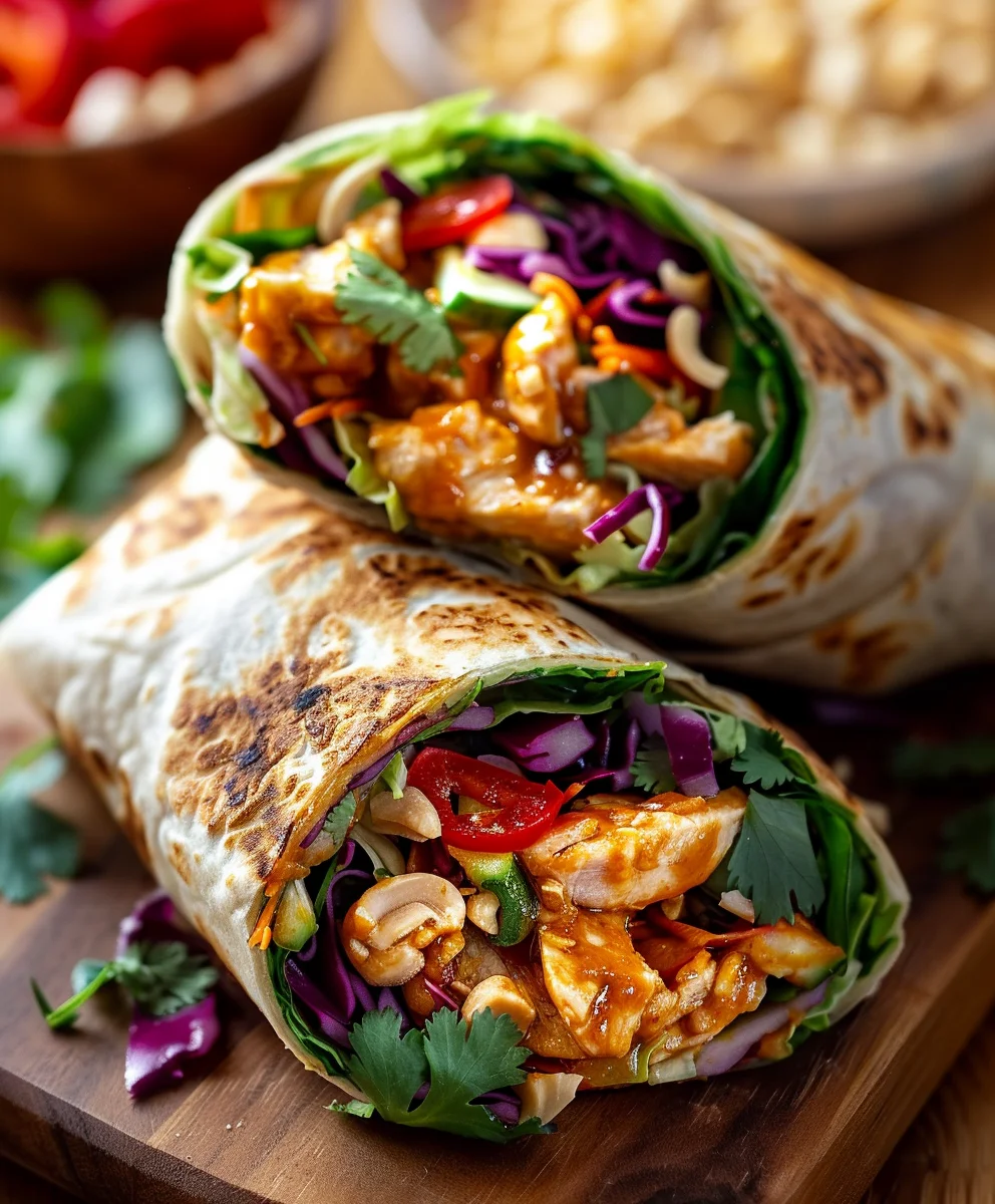Thai Peanut Chicken Wraps Rezept – Schnell, lecker & einfach