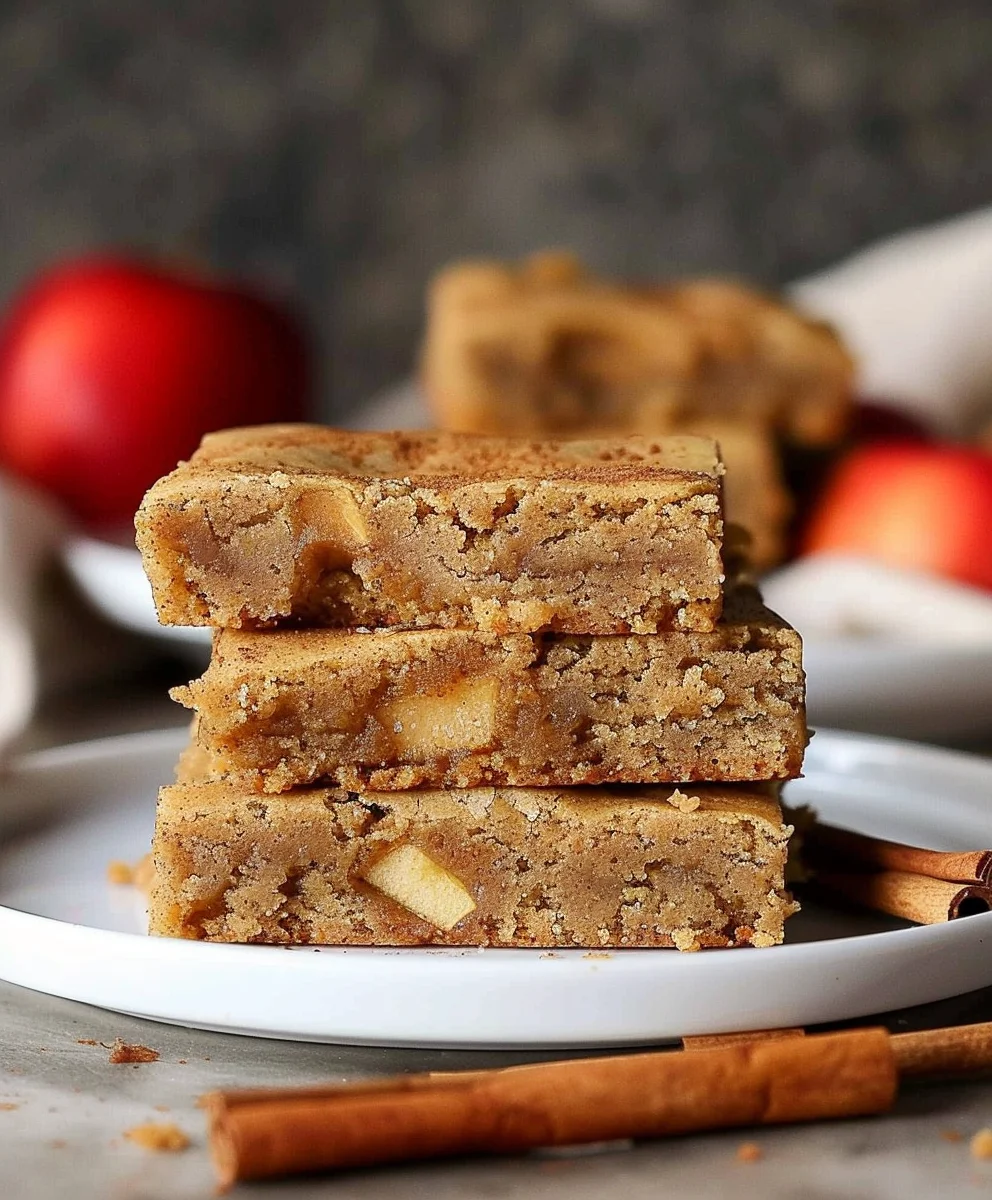 Zimt-Apfel-Blondies: Weich, zäh & voller Gewürze!