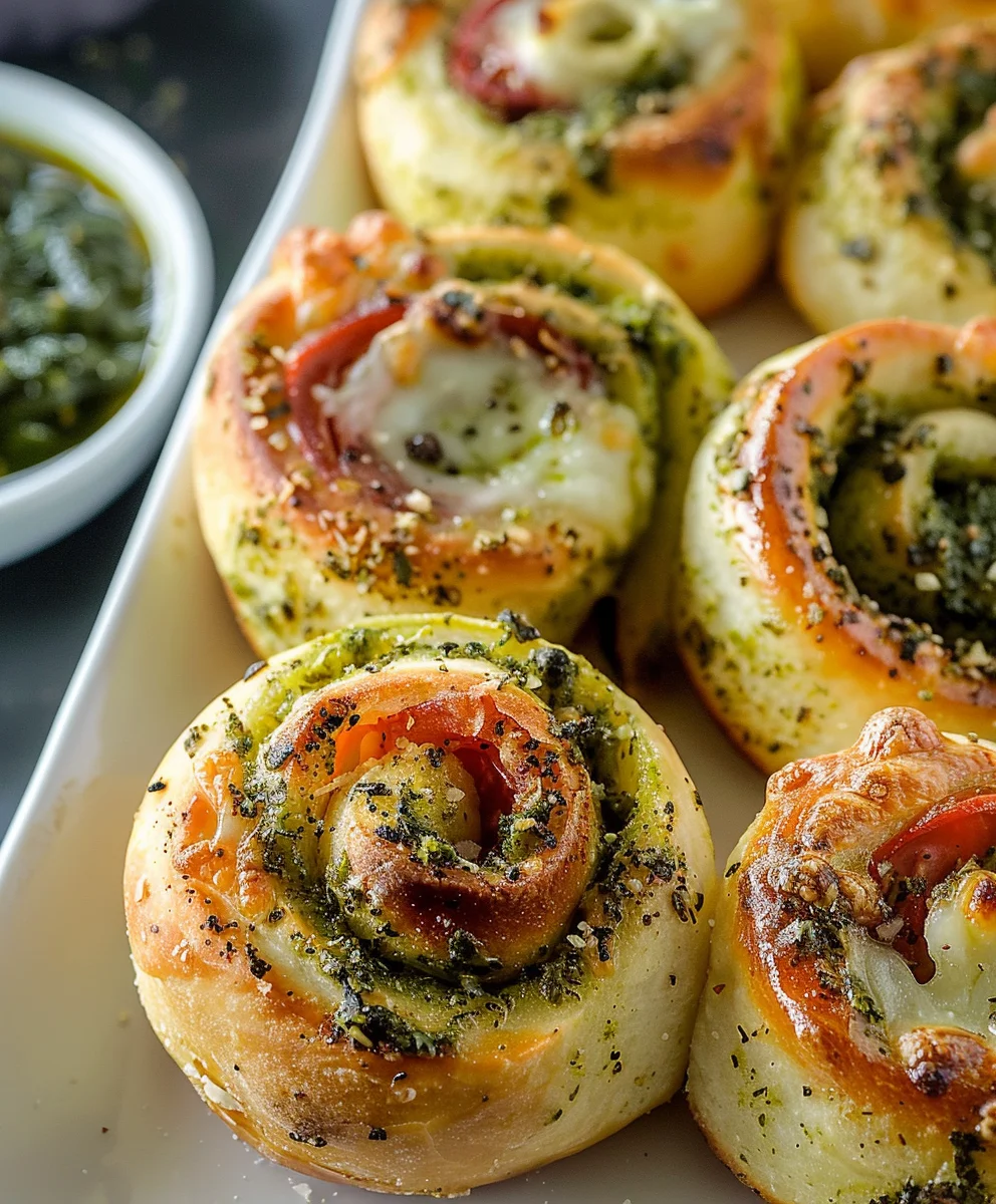 Pizzaschnecken mit Pesto & Mozzarella – Schnell & Lecker!