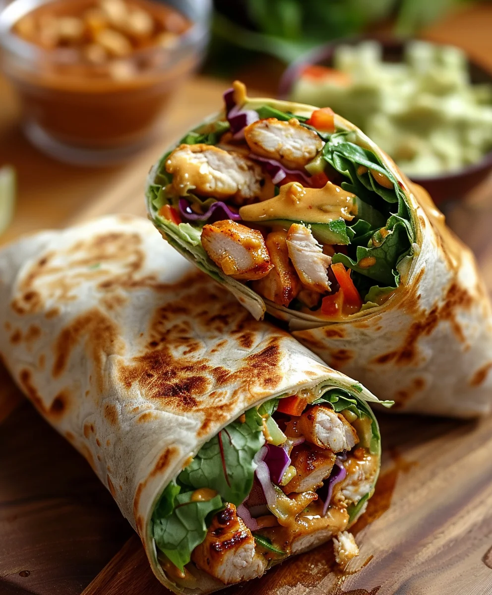 Thai Peanut Chicken Wraps Rezept – Schnell, lecker & einfach