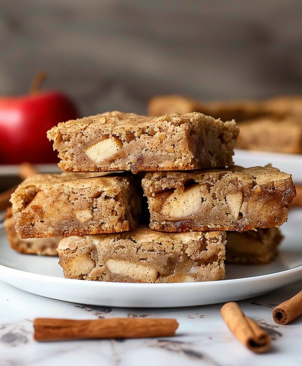 Zimt-Apfel-Blondies: Weich, zäh & voller Gewürze!