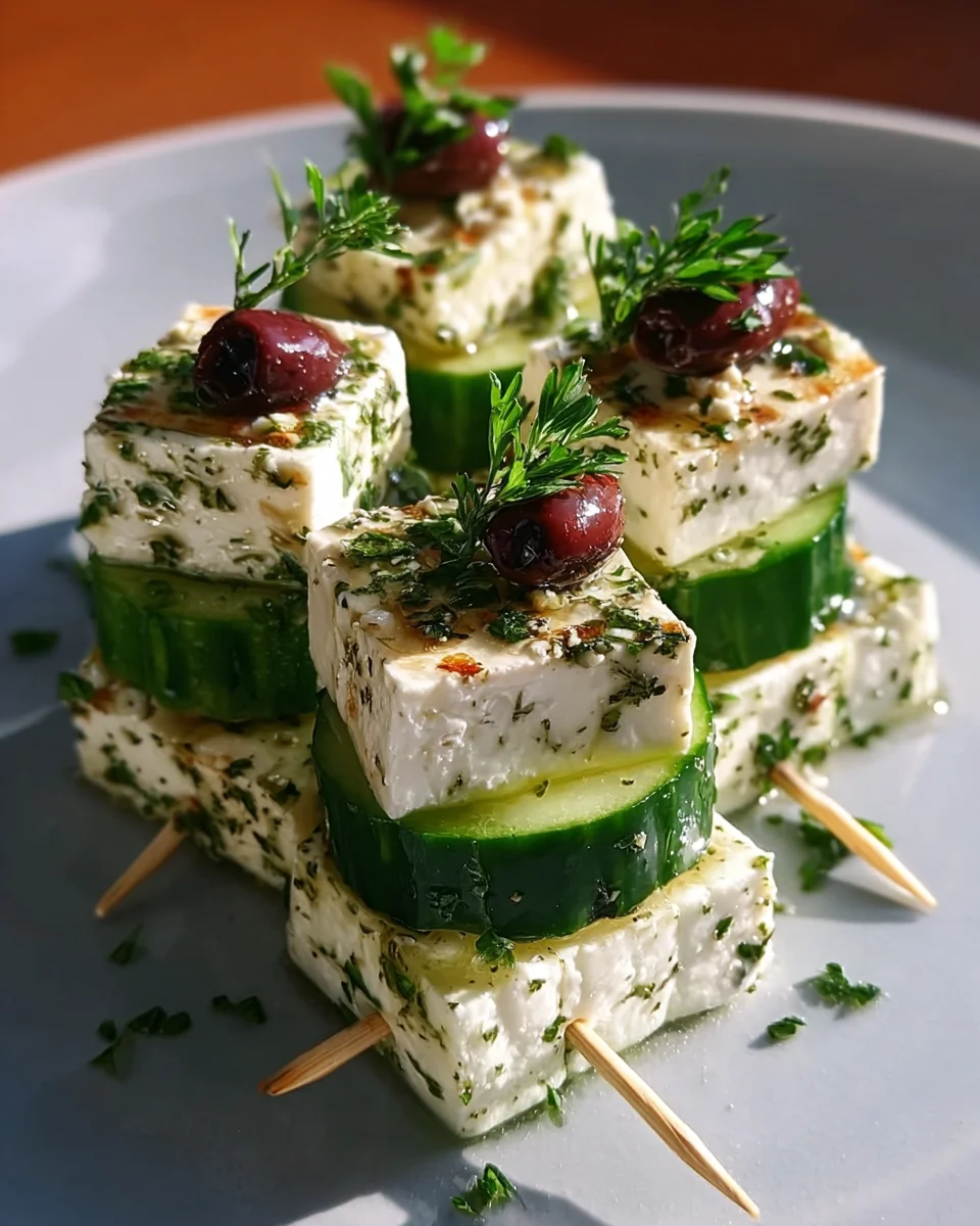 Feta Spieße mit Gurke: Einfaches, frisches Sommerrezept!