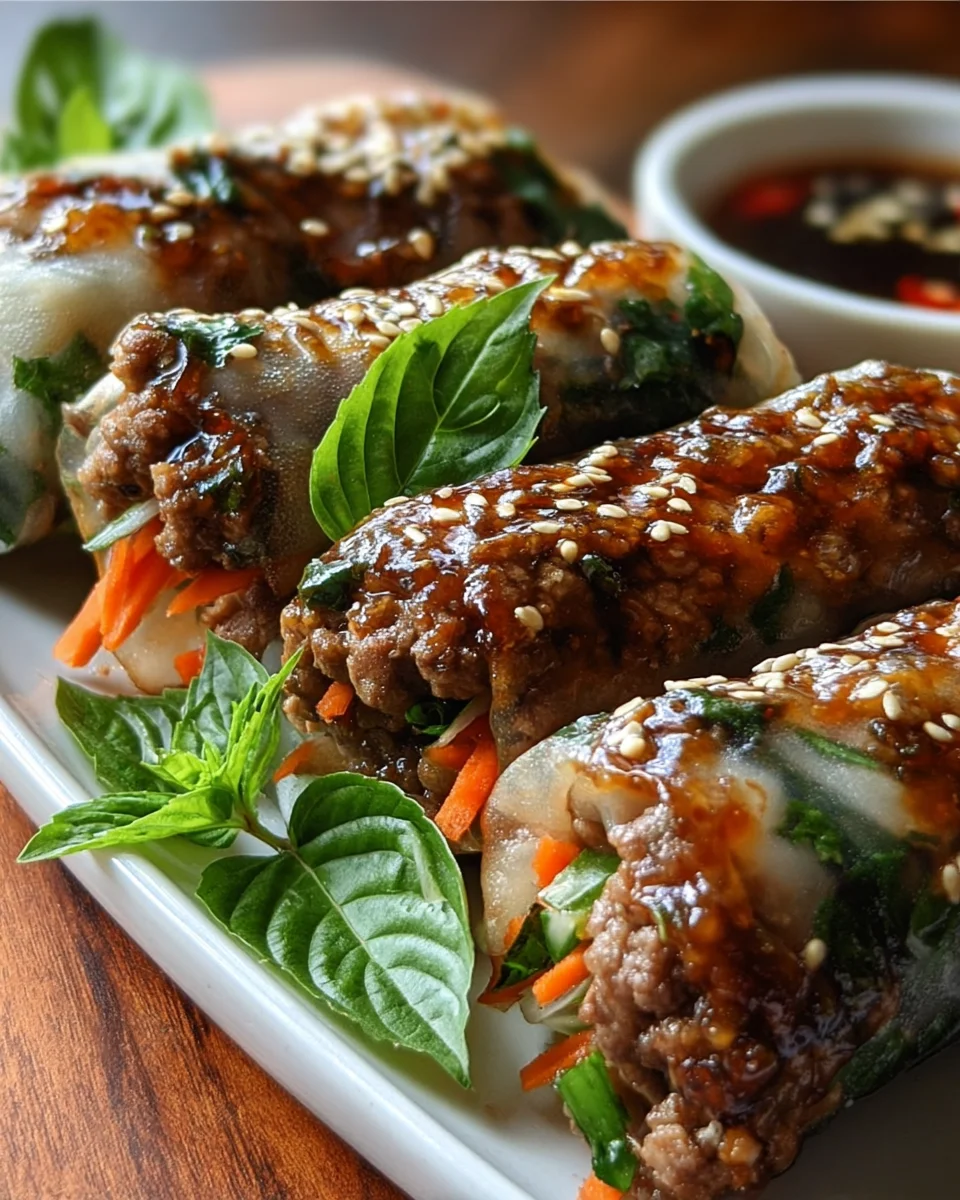 Leckere Thai Basilikum-Rollen mit Rind: Frisch & Aromatisch