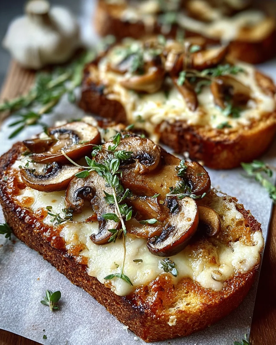 Knusprige Käse-Beef-Toasts: Champignon-Knoblauch-Genuss