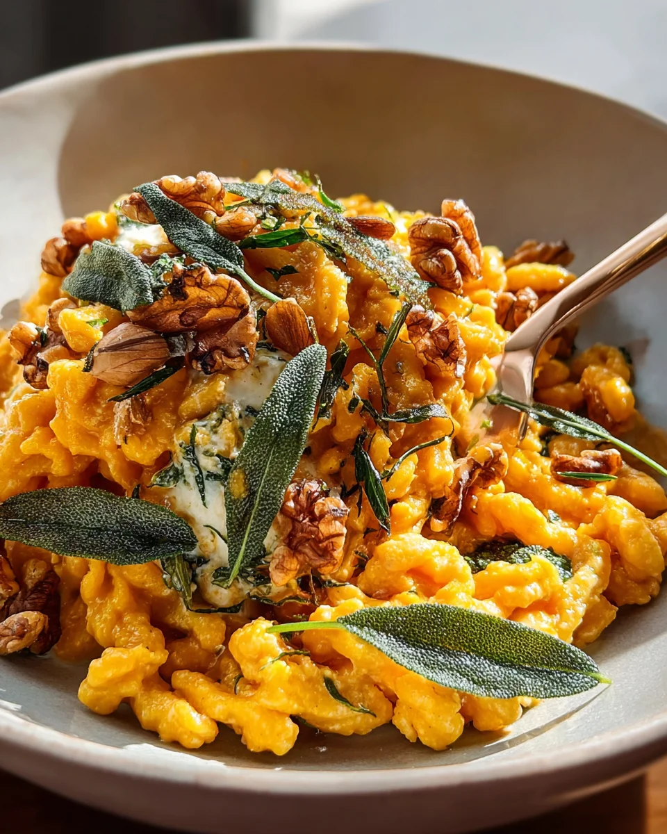 Kürbis Spätzle mit Walnuss-Salbei: Herbstgenuss pur!