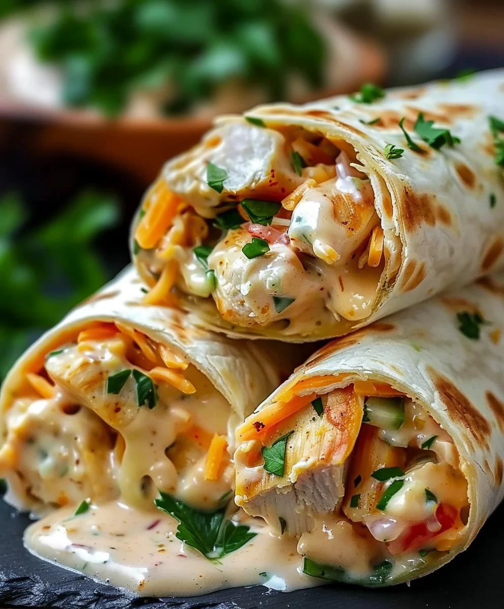 Blitzschnelle Käse Knoblauch Hähnchen Wraps: Perfekt für den Feierabend