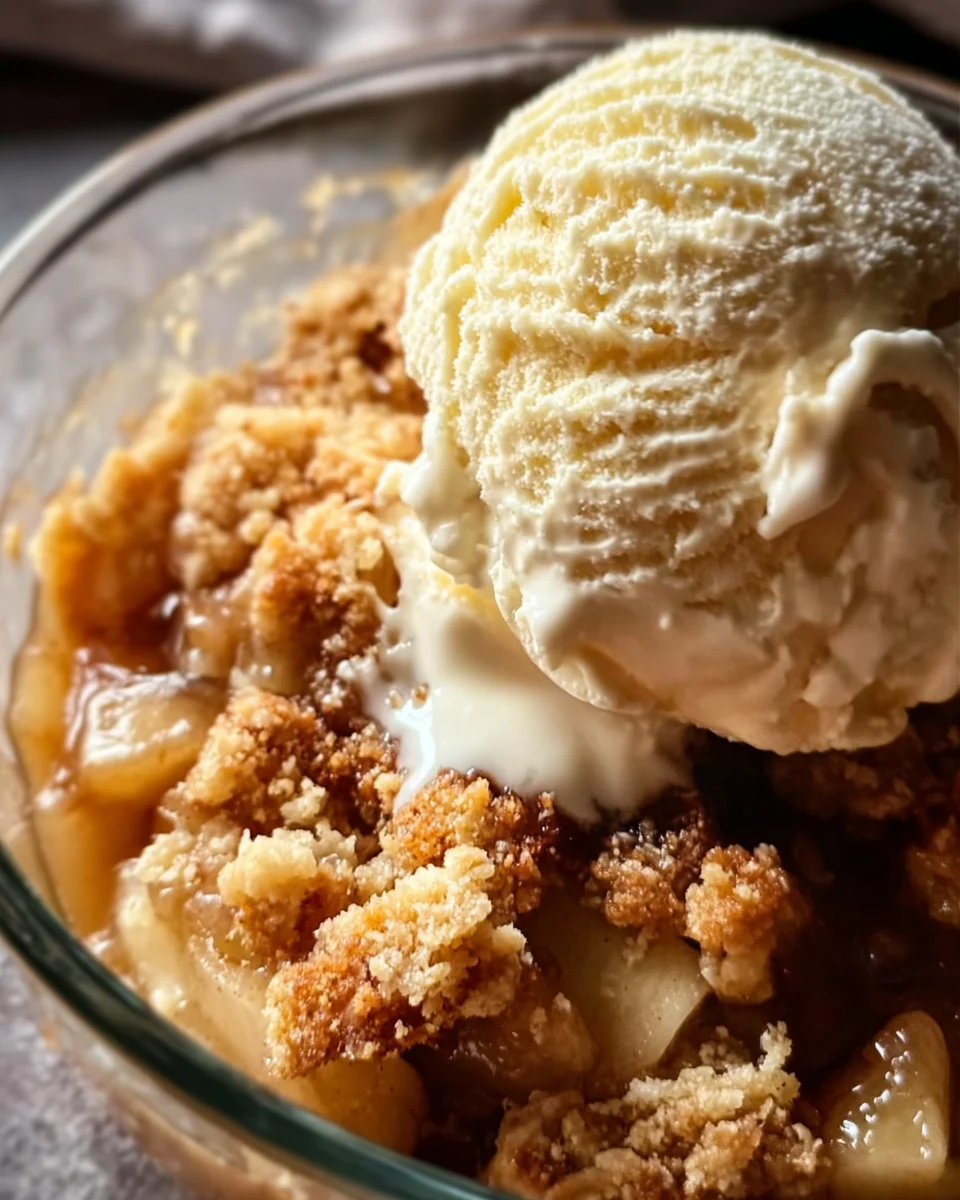 Bratapfel Apfel Crumble mit Vanilleeis – Das unwiderstehliche Rezept