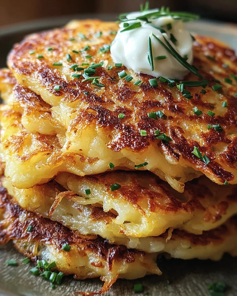 Knusprige Kartoffel-Zwiebel-Käse-Pfannkuchen – Einfaches Rezept