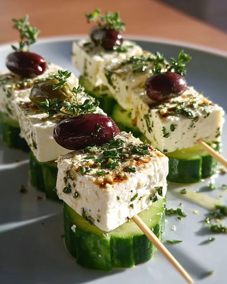 Feta Spieße mit Gurke: Einfaches, frisches Sommerrezept!
