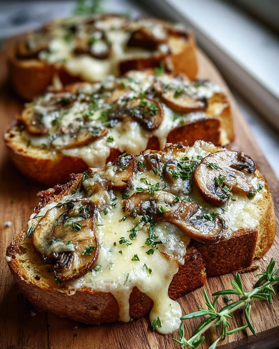 Knusprige Käse-Beef-Toasts: Champignon-Knoblauch-Genuss