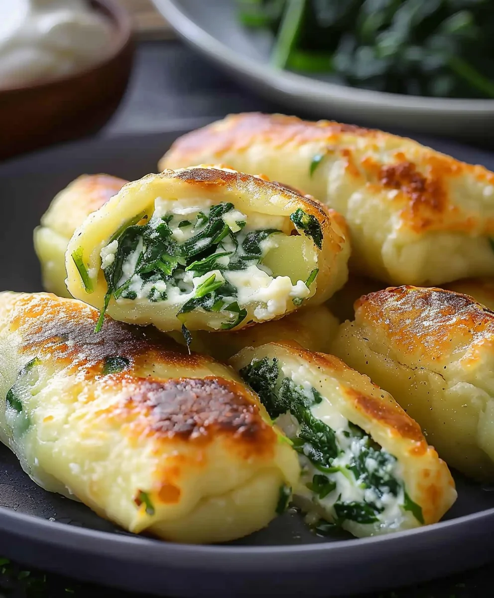 Vegane Kartoffeltaschen: Spinat-„Frischkäse“-Füllung genießen!