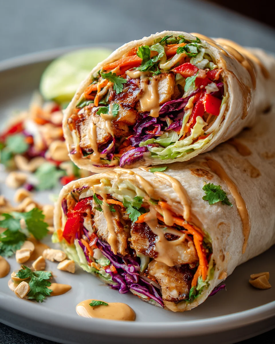 Knackiger Thai Chicken Wrap mit erfrischendem Asia-Salat
