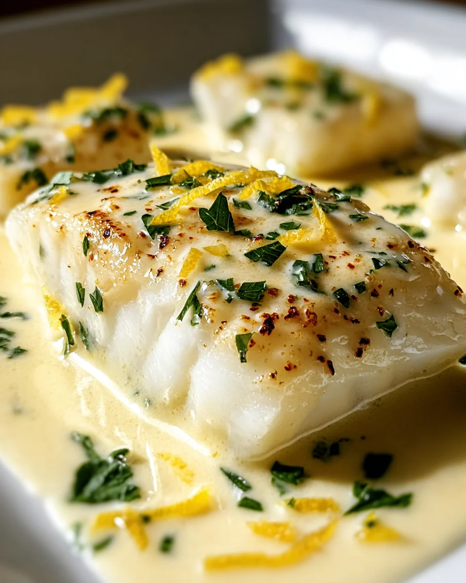 Köstlicher Gebackener Kabeljau in Kokos-Zitronen-Creme-Sauce