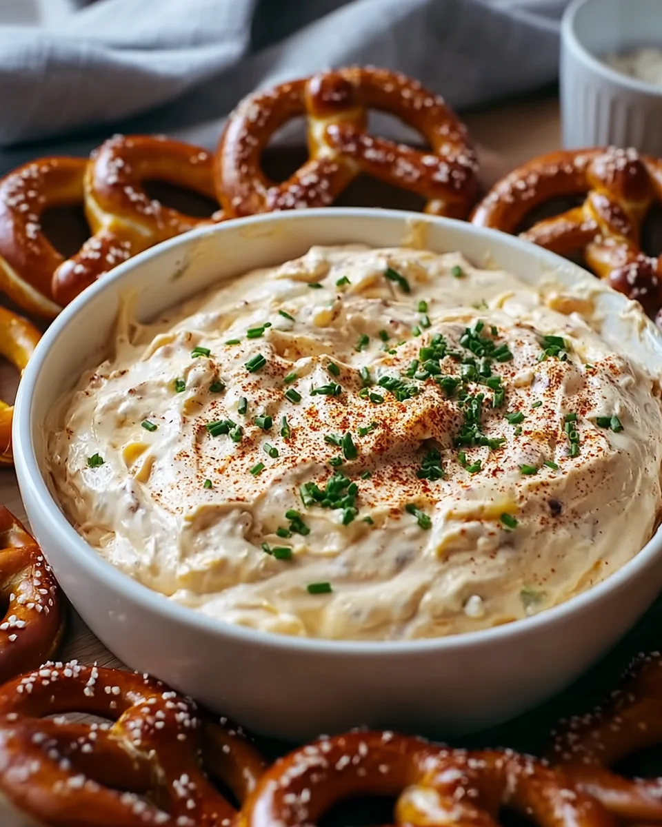 Cremiger Brezel Dip: Perfekt für jeden Anlass genießen.