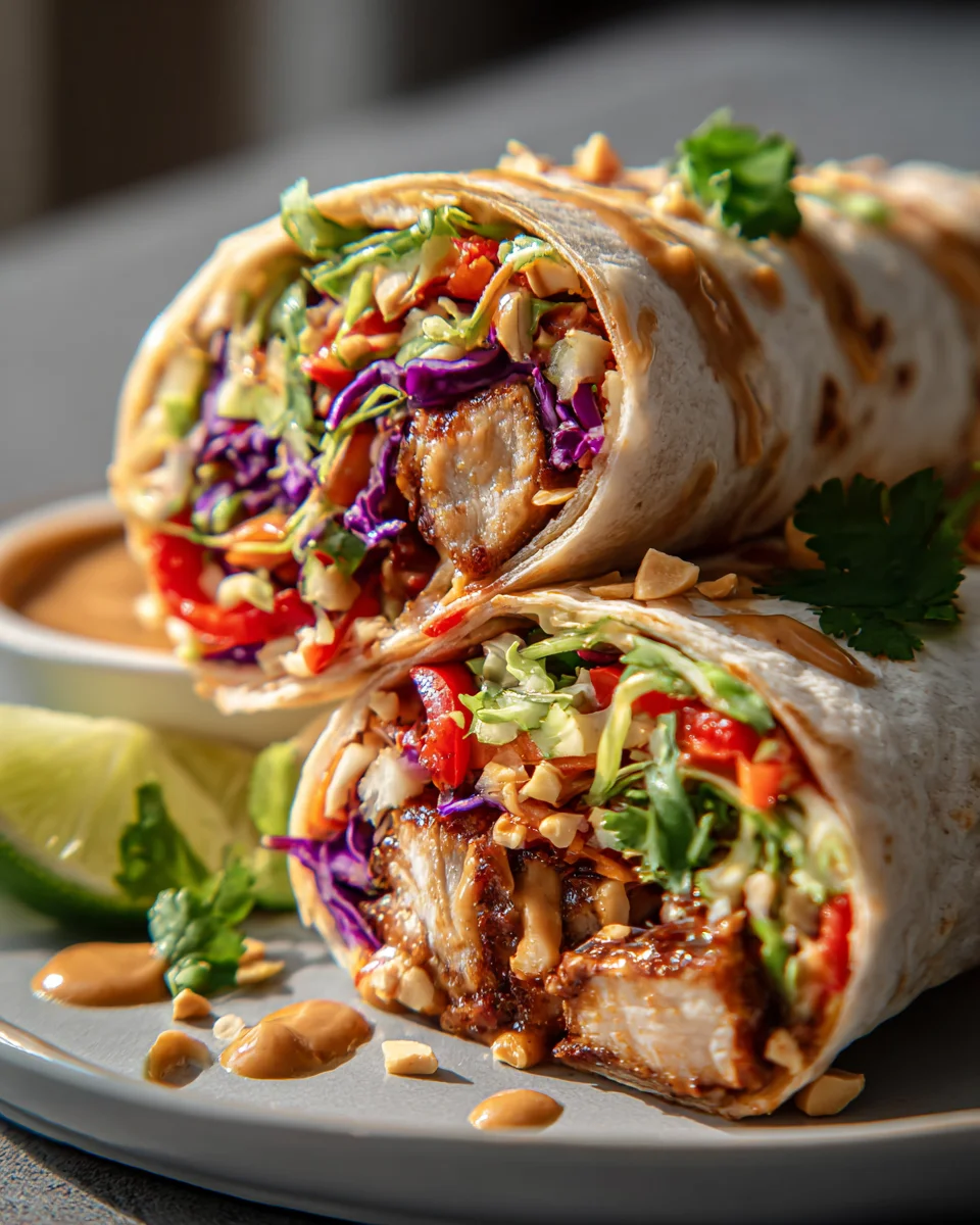 Knackiger Thai Chicken Wrap mit erfrischendem Asia-Salat