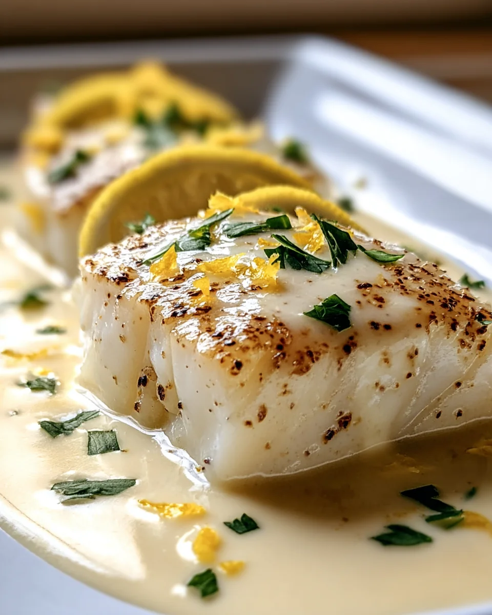 Köstlicher Gebackener Kabeljau in Kokos-Zitronen-Creme-Sauce