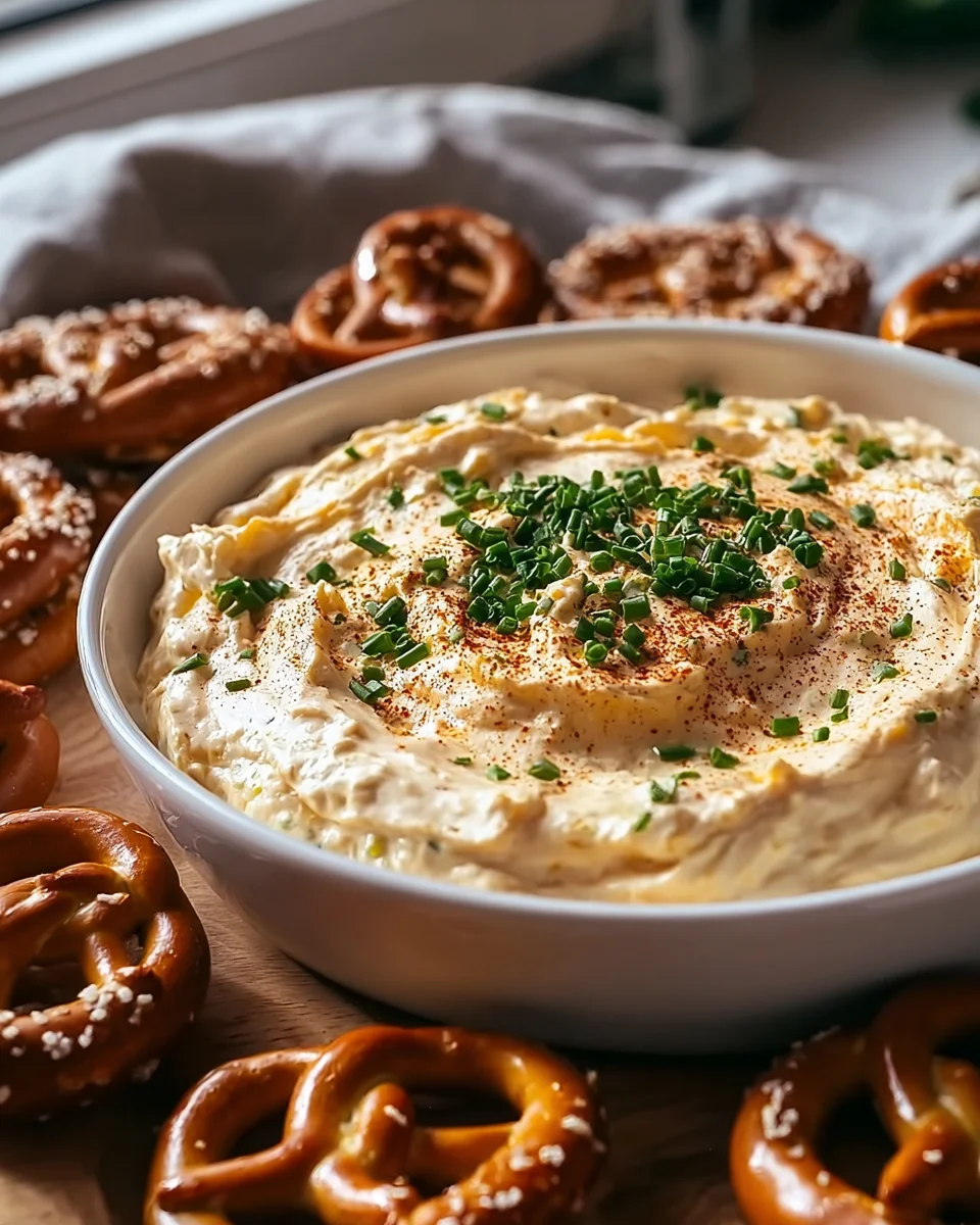 Cremiger Brezel Dip: Perfekt für jeden Anlass genießen.