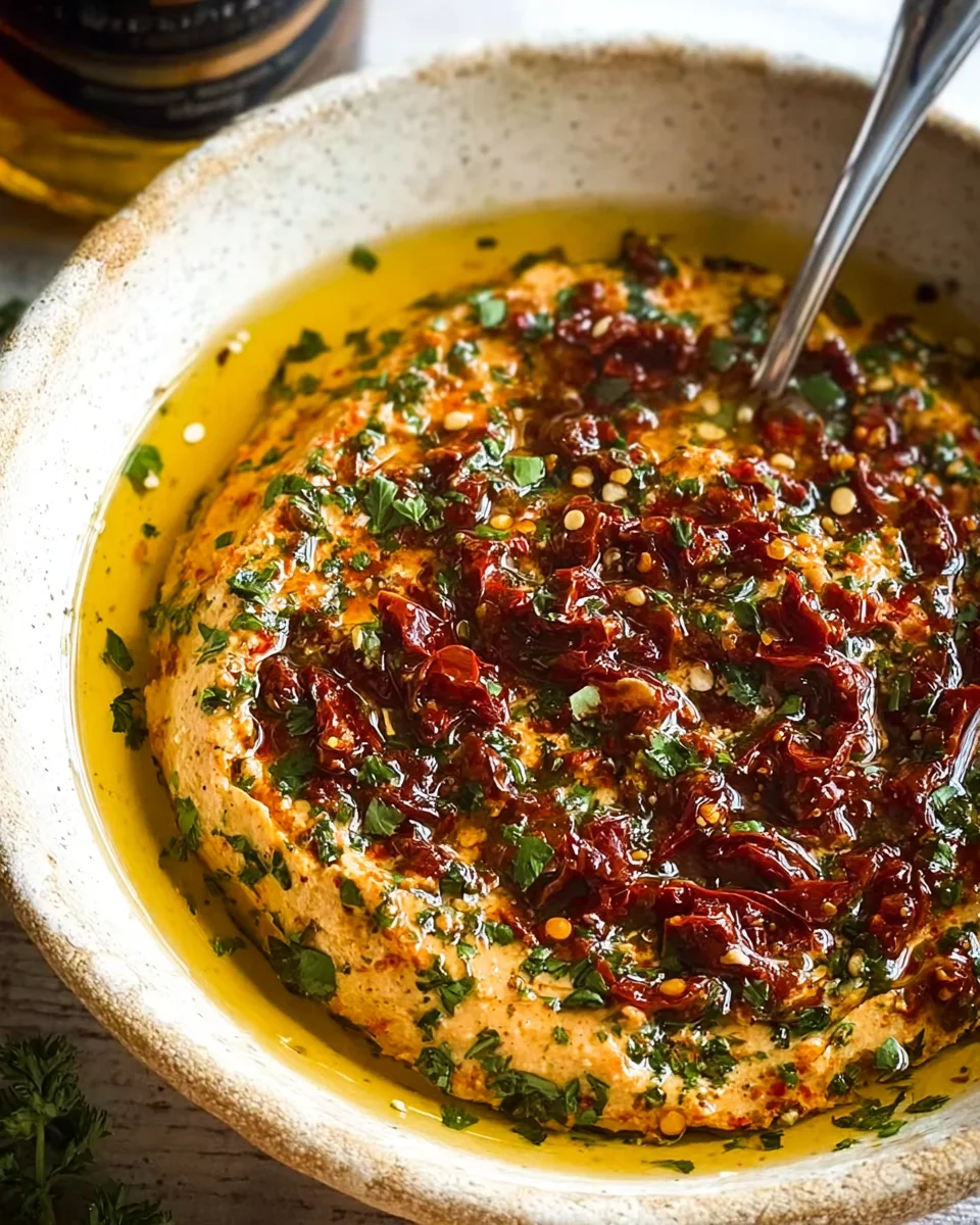 Aromatischer Mediterraner Dip: Tomaten, Knoblauch, Olivenöl