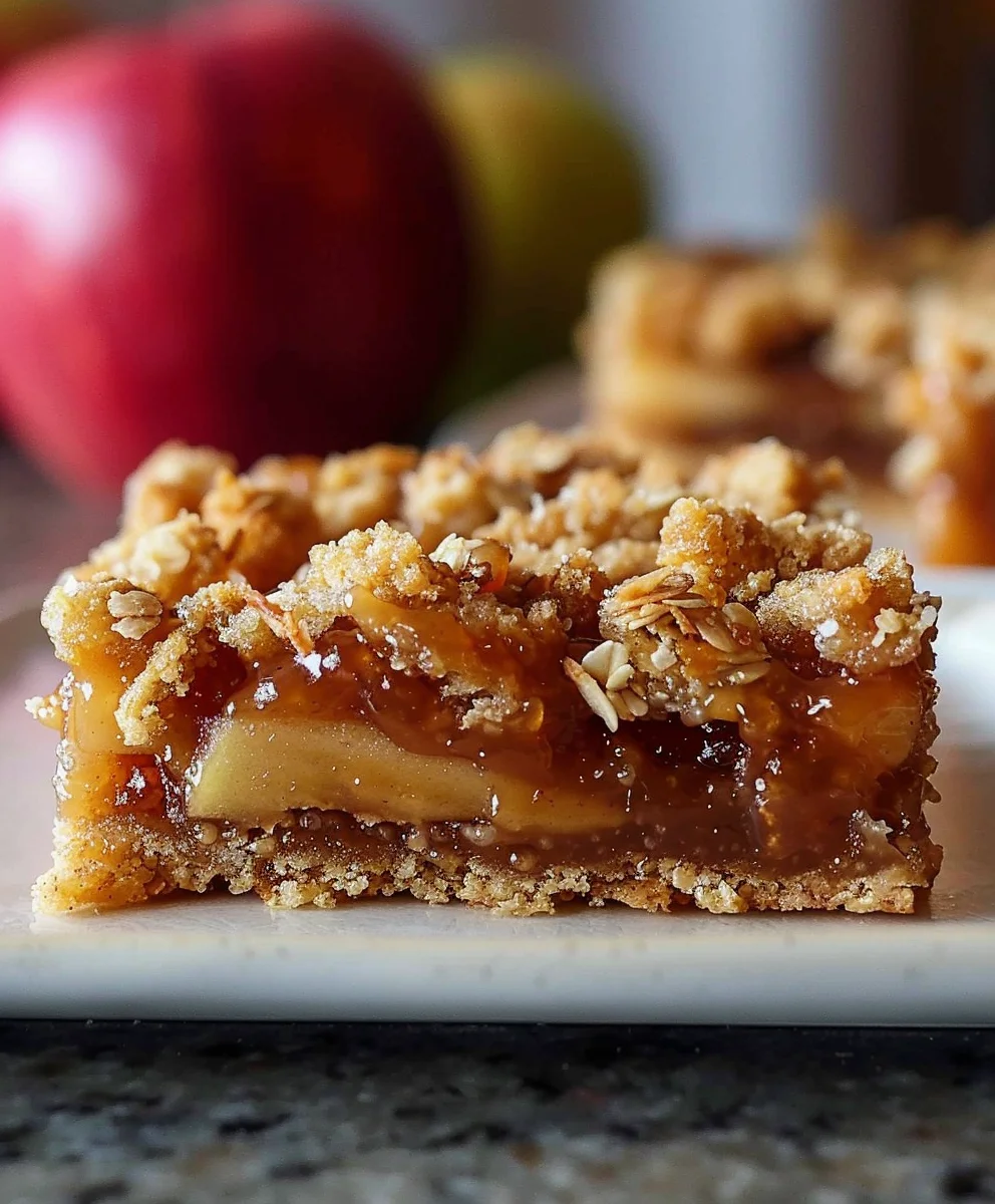 Herbstliche Salted Caramel Apfel Crumble Bars – unwiderstehlich!