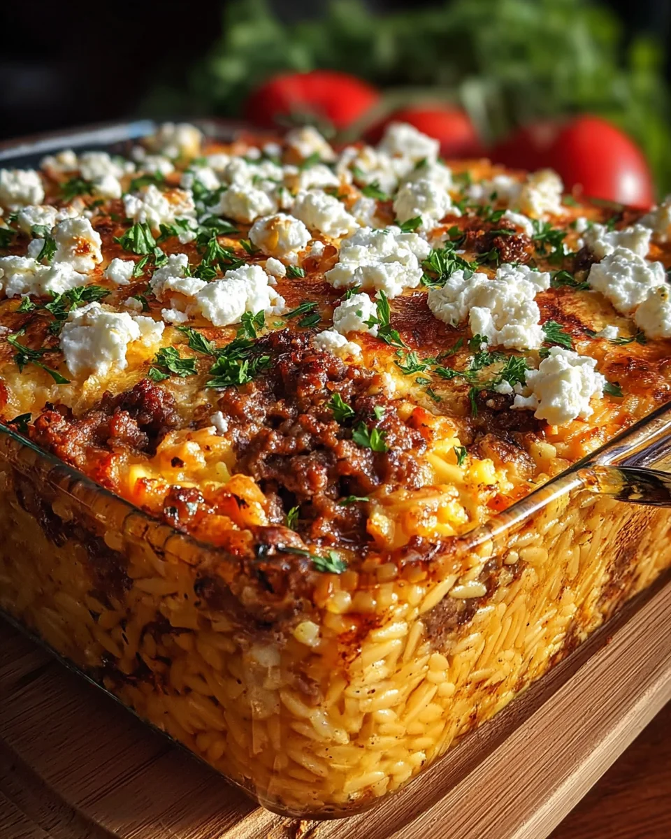 Griechischer Kritharaki Hackauflauf mit Feta – Original!