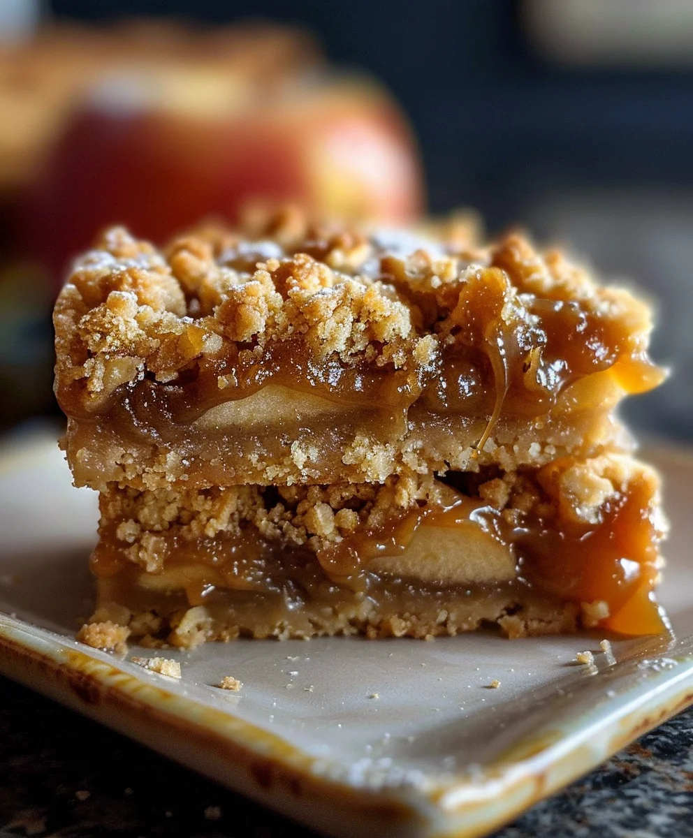 Herbstliche Salted Caramel Apfel Crumble Bars – unwiderstehlich!