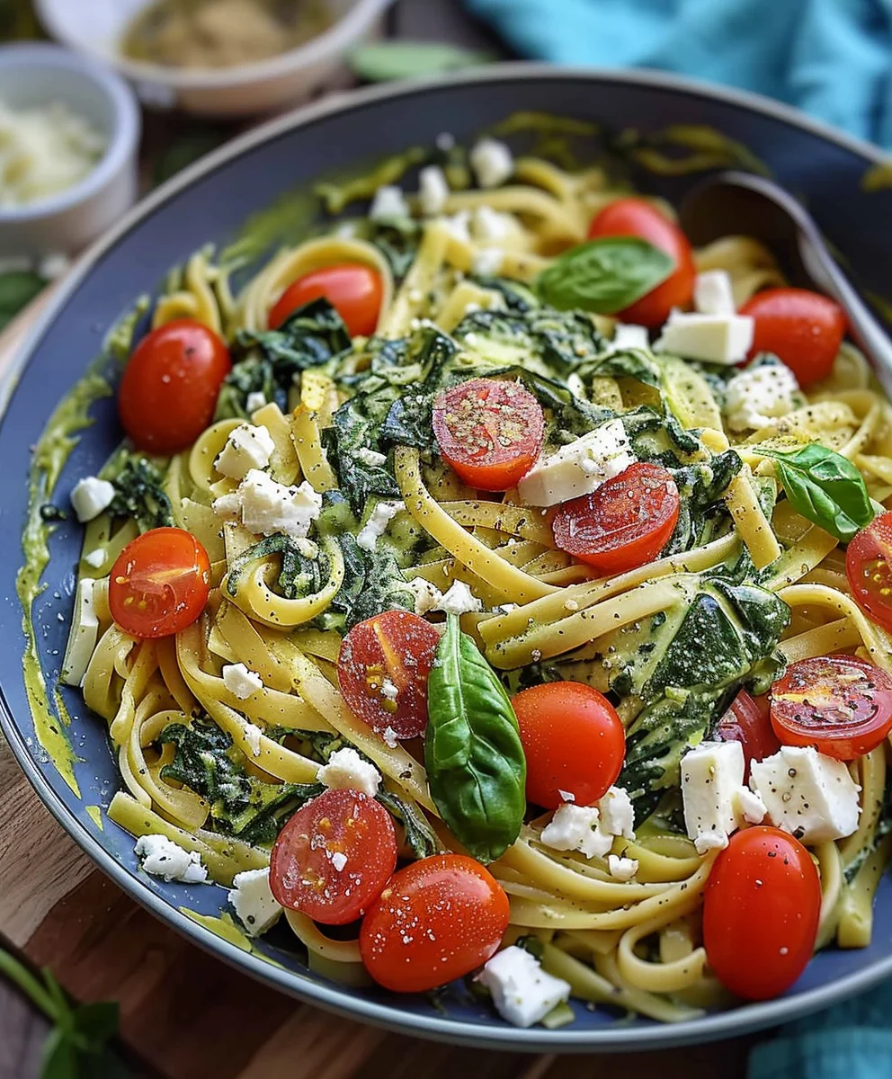 Spinat Schupfnudeln mit Feta & Tomaten – Einfaches Rezept