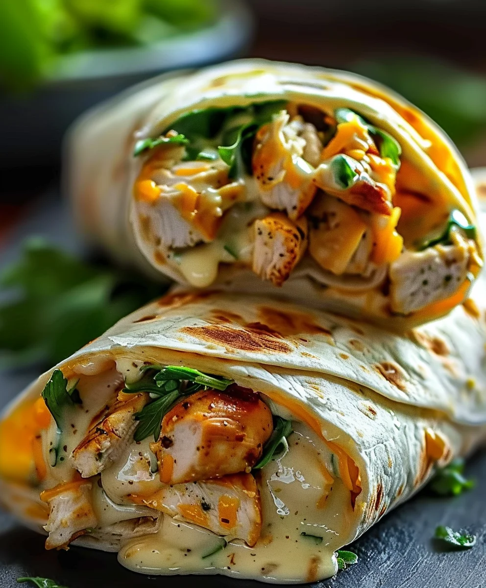 Blitzschnelle Käse Knoblauch Hähnchen Wraps: Perfekt für den Feierabend