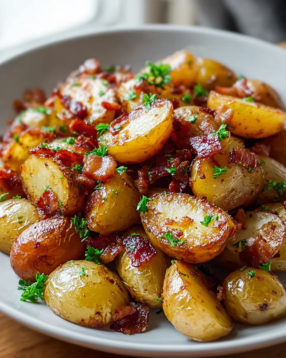 Knuspriger Rindfleisch-Bacon mit Honig-Ofenkartoffeln