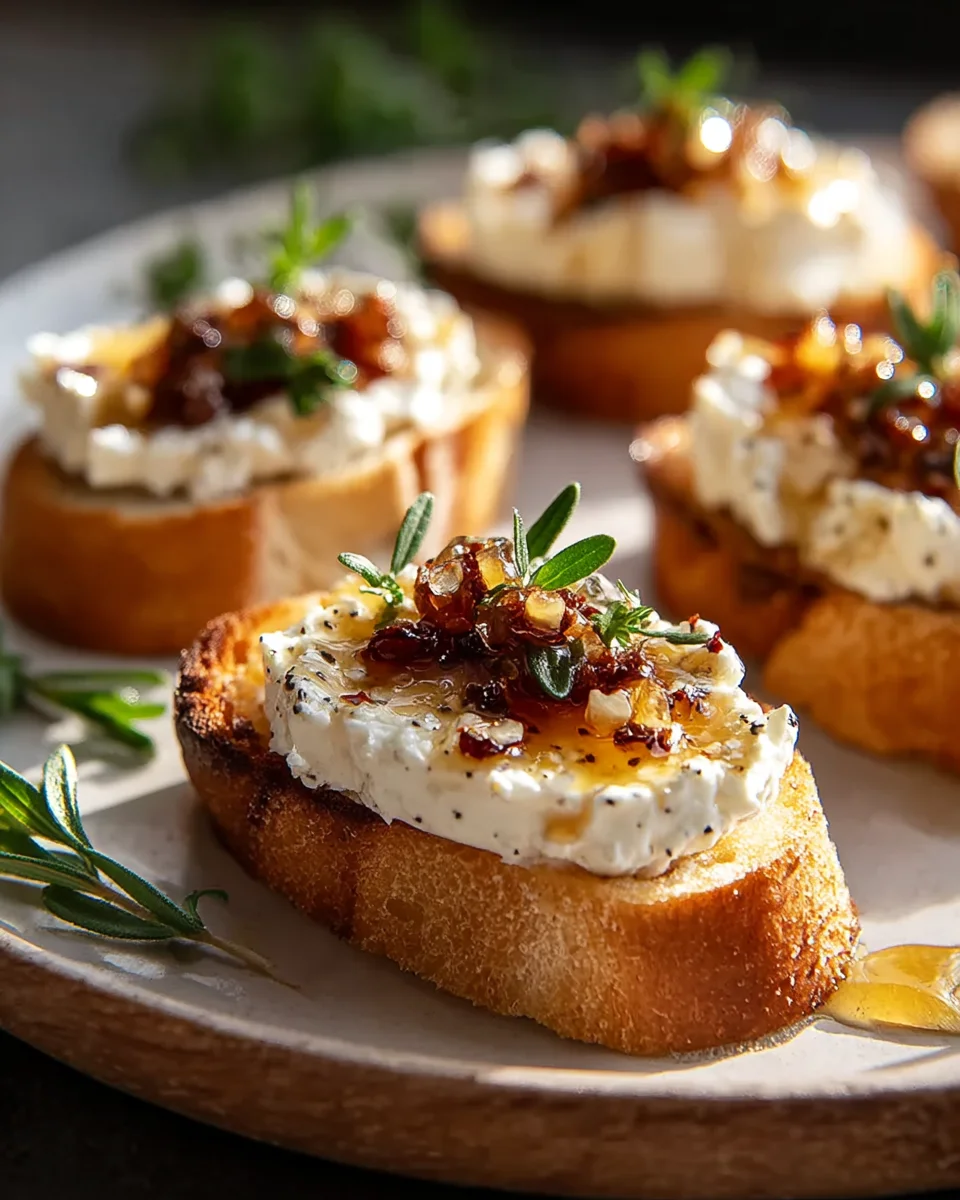 Cremiges Feta Crostini mit scharfem Honig – schnell & lecker!