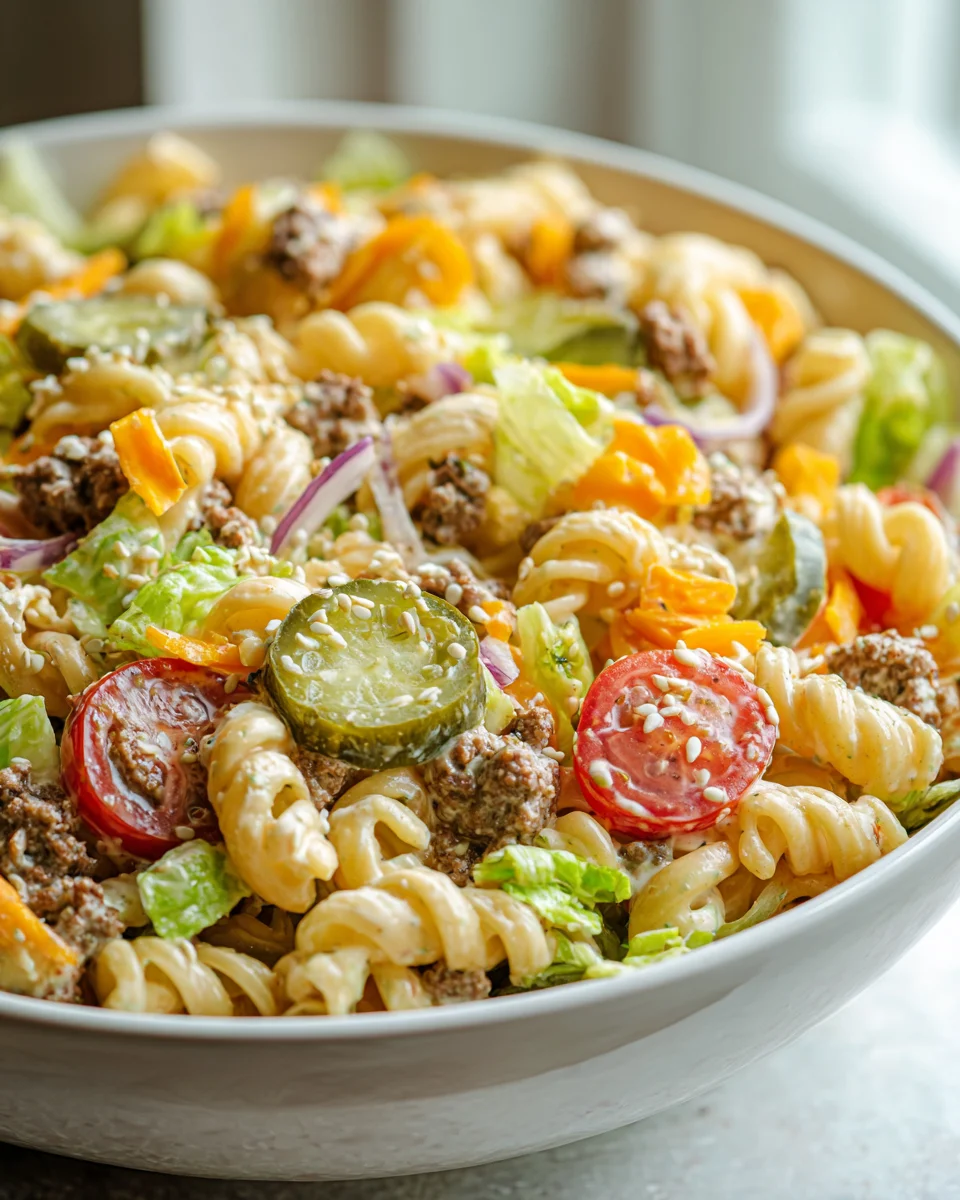 Dein Big Mac Pasta Salat: Cremiger Nudelsalat mit Burger-Twist!