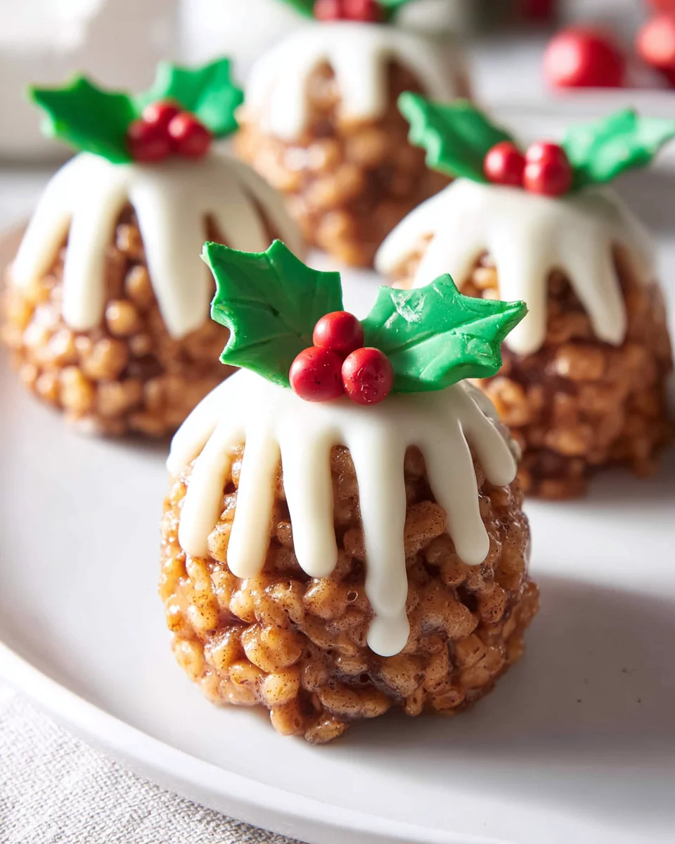 Rezept für festliche Rice Krispie Christmas Puddings