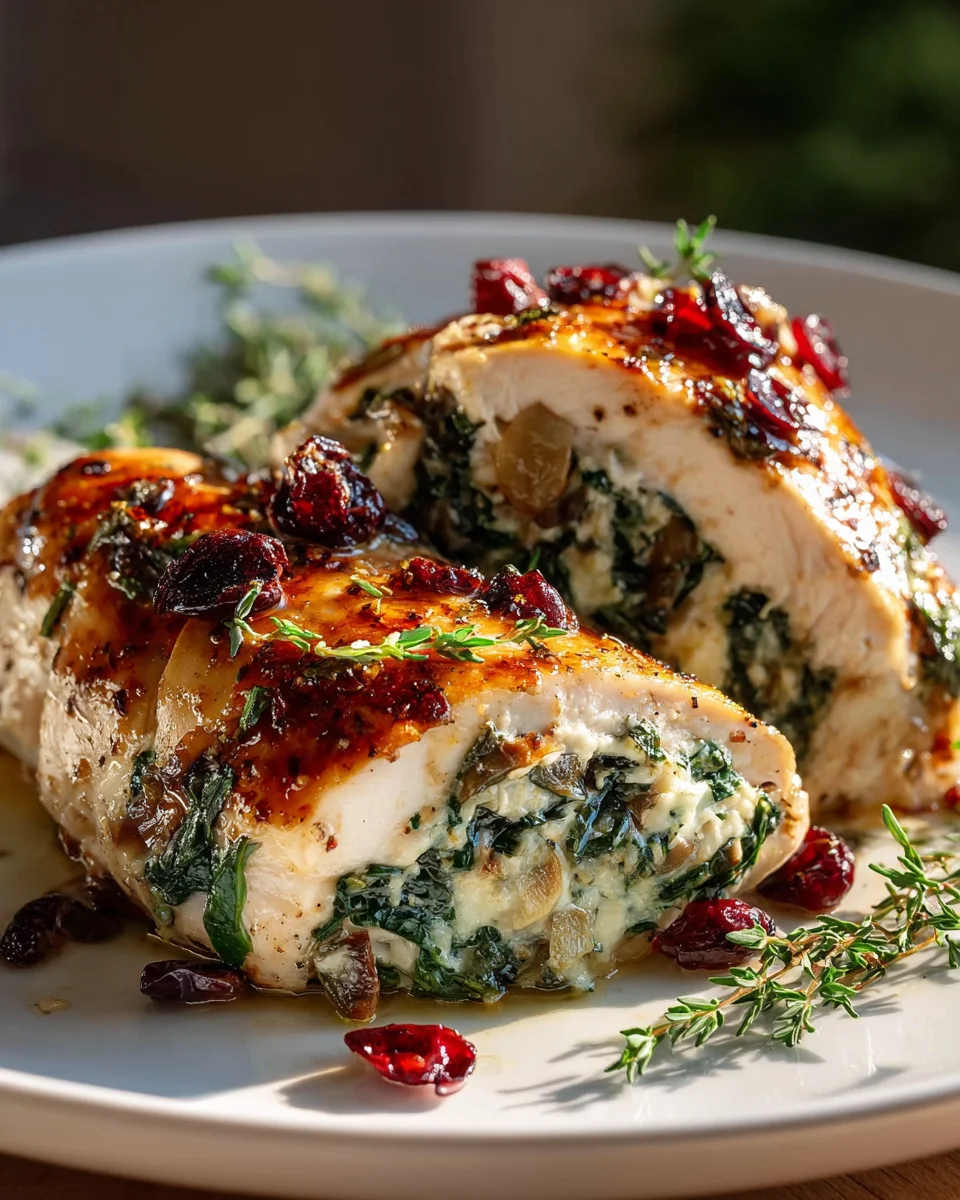 Spinat-Cranberry gefüllte Hähnchenbrust – Ein Genuss!
