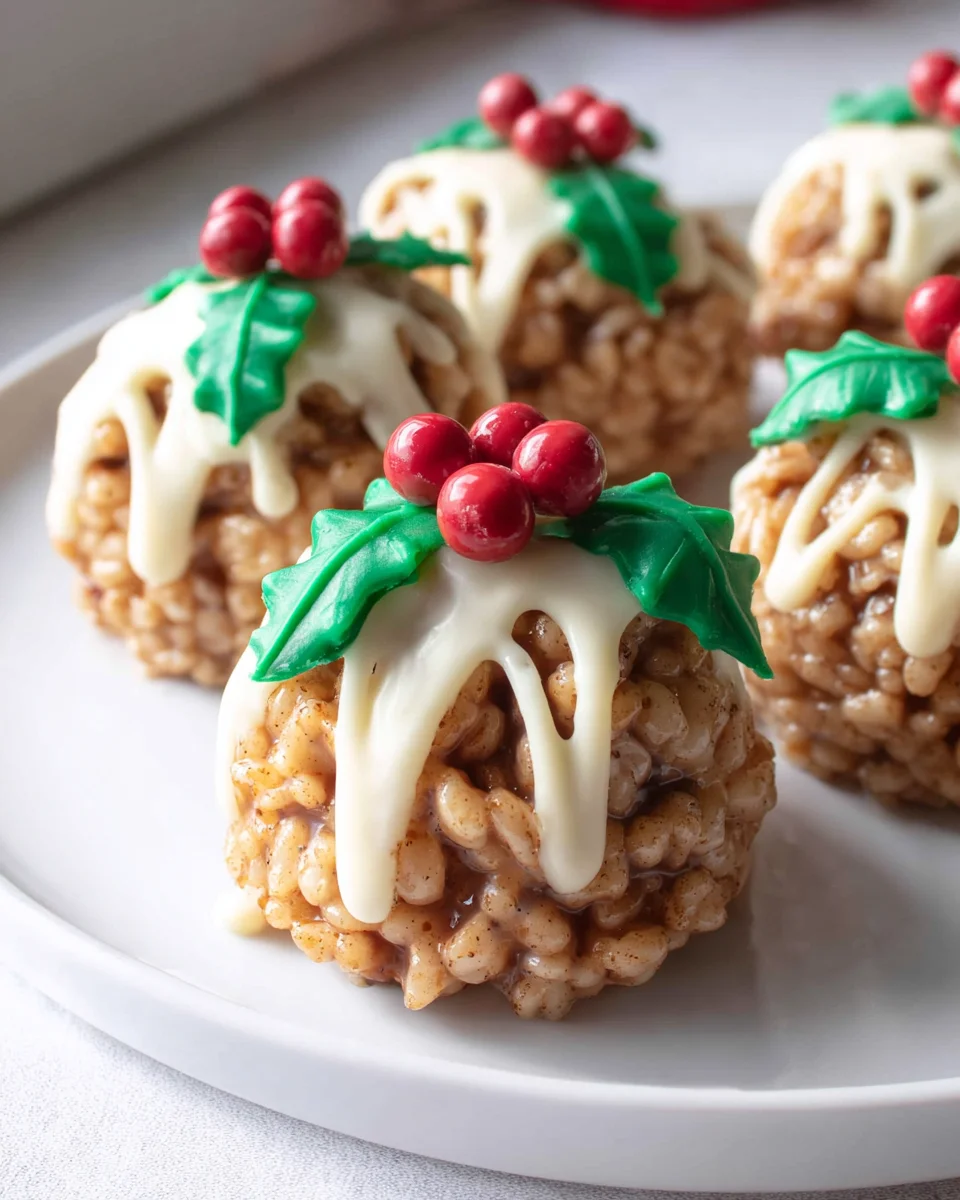 Rezept für festliche Rice Krispie Christmas Puddings