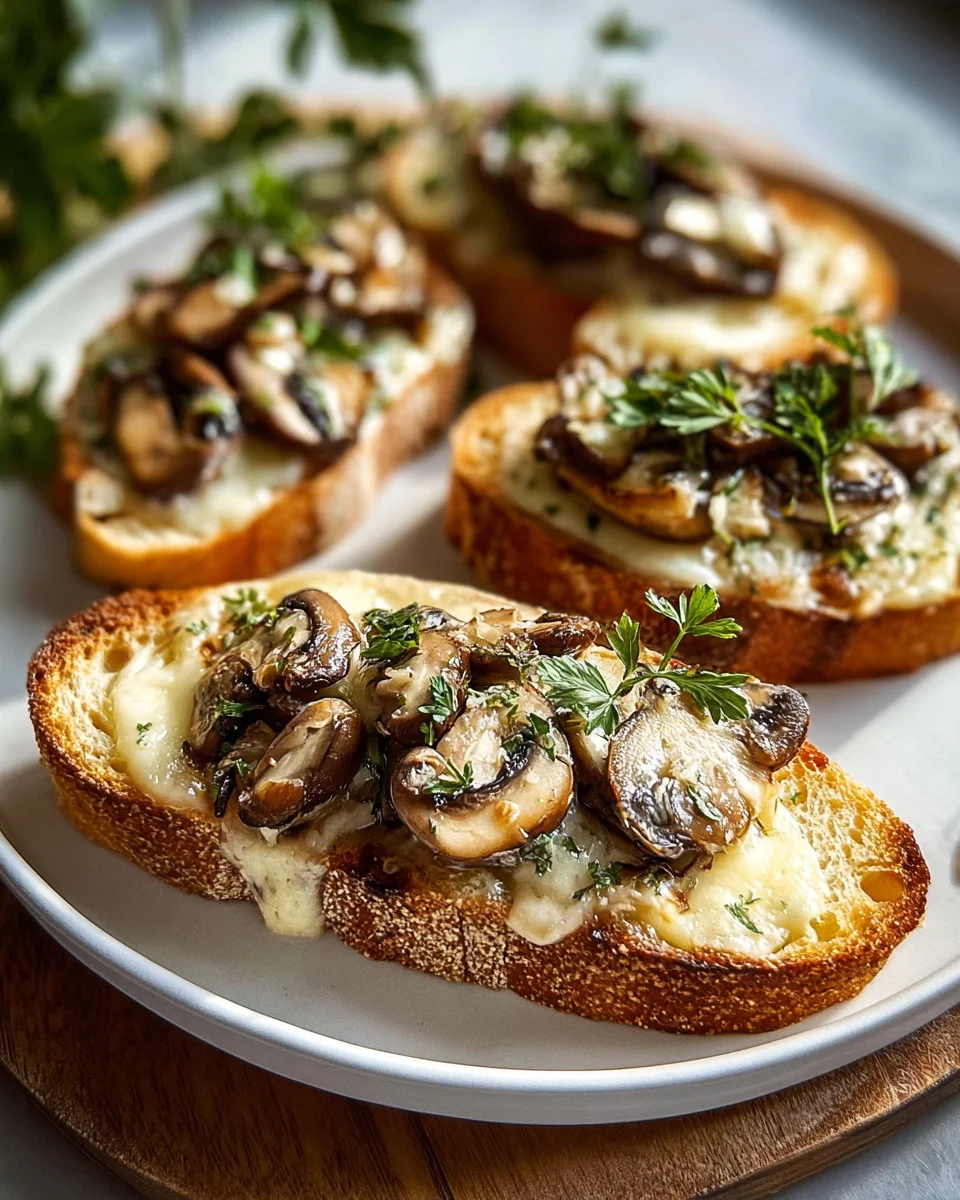 Köstliche Knusprige Käse Beef Champignon Knoblauch Toasts
