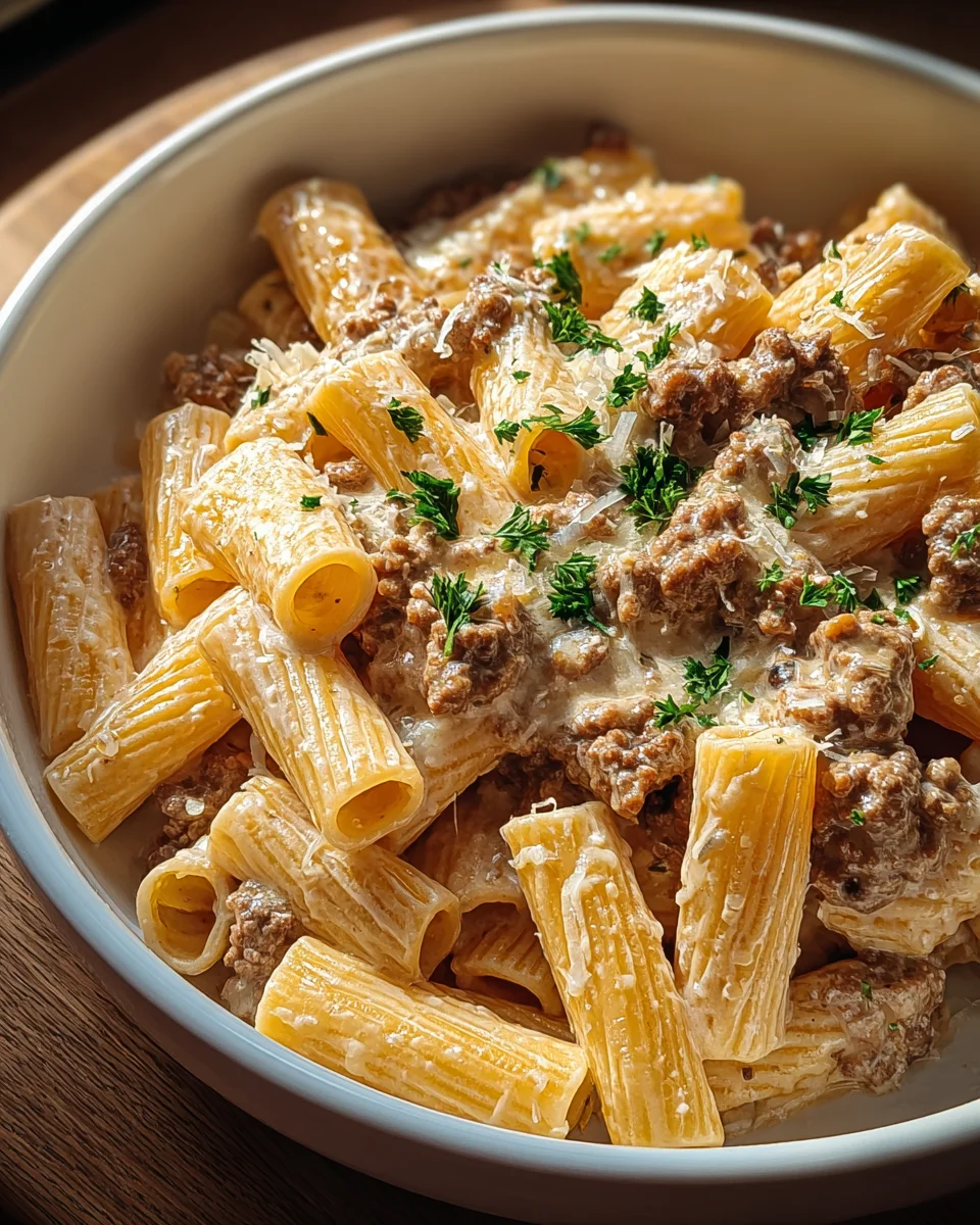 Cremige Parmesan Rind Rigatoni: Einfaches Feierabend-Glück