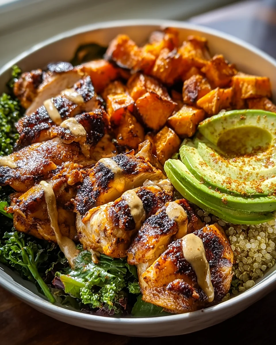 Gegrillte Hähnchen Süßkartoffel Bowl – Dein gesundes Power-Essen!