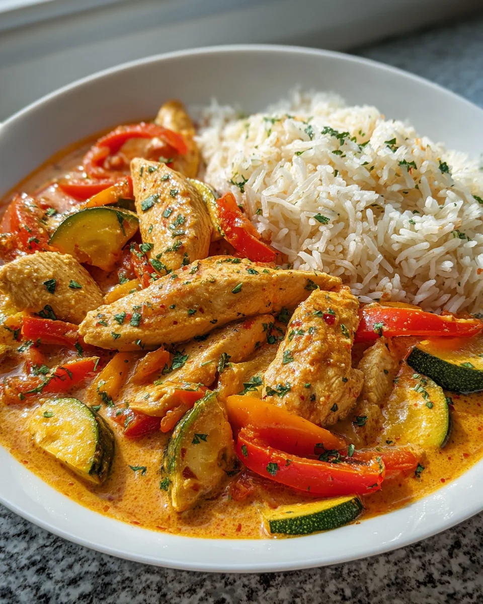 Cremiges Paprika Zucchini Hähnchen: Einfach unwiderstehlich!